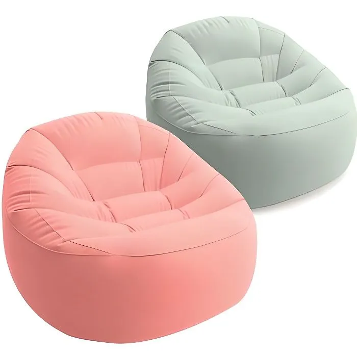 Fauteuil gonflable - INTEX - Bag Pastel - Rose - Vert d'eau - Vinyle-0