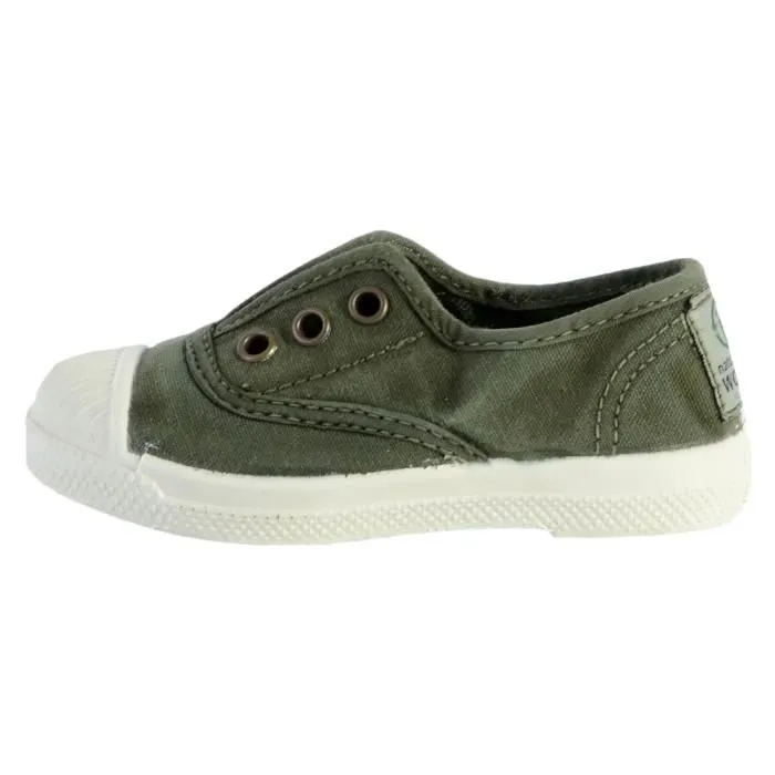 Tennis Enfant - Natural World - Ingles - Vert - Kaki enz - Élastique-0