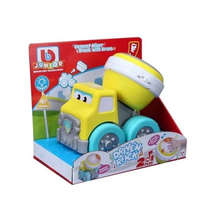 BB JUNIOR DRIVE'N ROCK BÉTONNIÈRE DE CIMENT AVEC TAMBOUR AMO TOYS 1689-0