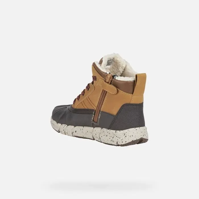 Bottes Garçon - GEOX - J FLEXYPER B ABX - Marron clair et rouge foncé - Souples - Respirantes-3