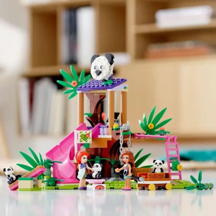 LEGO® Friends 41422 La Cabane des Pandas dans la Jungle, Jouet avec Mini Poupées Mia, Olivia, et les Figurines d'Animaux-4