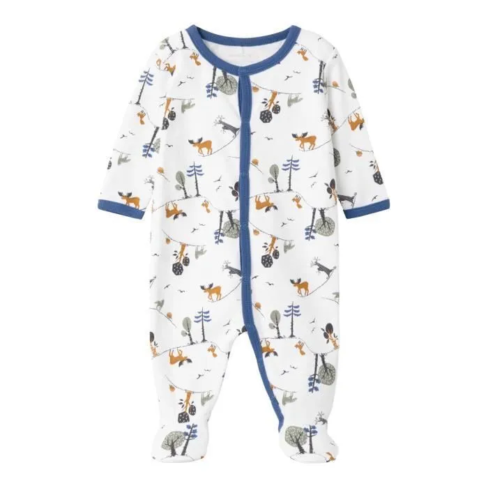 Grenouillère bébé garçon Name it Night W/F Forest - bright white - 4 mois-0