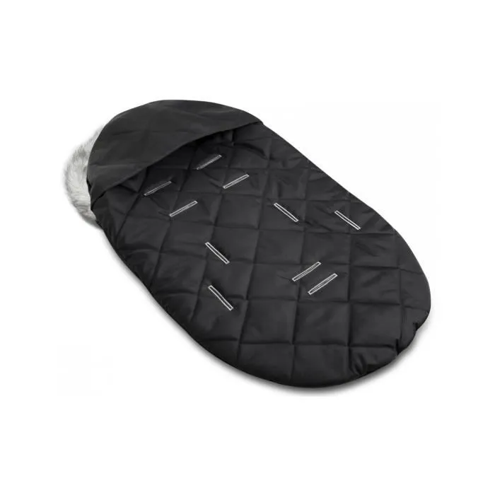 Bellochi Chanceliere Universelle pour Poussette - Capuche Réglable et Col Fourrure Amovible - Matelassé Black-3