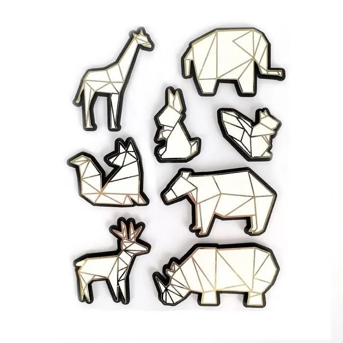 8 stickers 3D animaux du zoo 6 cm-0