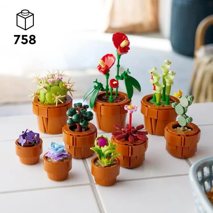 LEGO® Icons 10329 Les Plantes Miniatures, Collection Botanique 9 Plantes Artificielles avec des Fleurs, Décoration d'Intérieur-1
