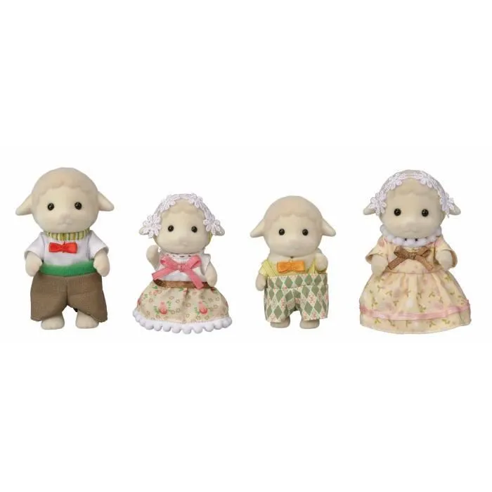 SYLVANIAN FAMILIES - Famille mouton - 4 personnages articulés et habillés avec soin-0