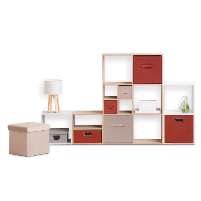 5five - panier velours 31x31cm "mix n modul" terre de sienne-3