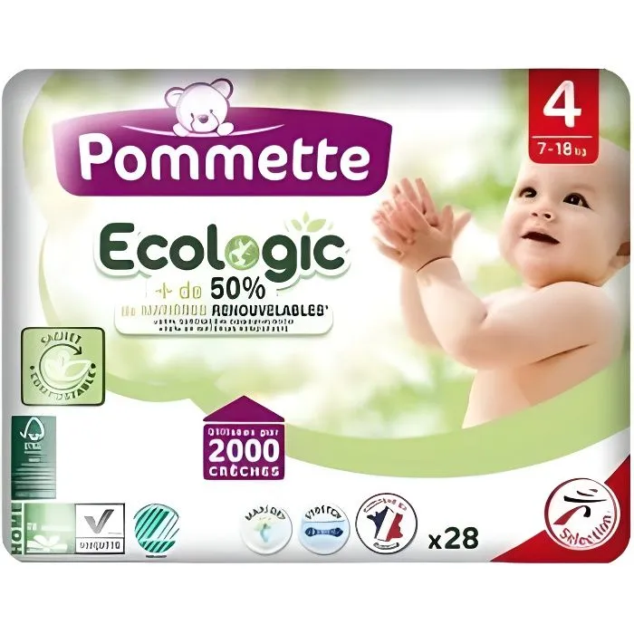 Couches écologiques Pommette ecologic T4 - 7/18 Kg - 1 paquet aille 4-0