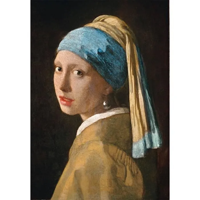 Puzzle Compact 1000 pièces : Vermeer - La Jeune Fille à la Perle-0