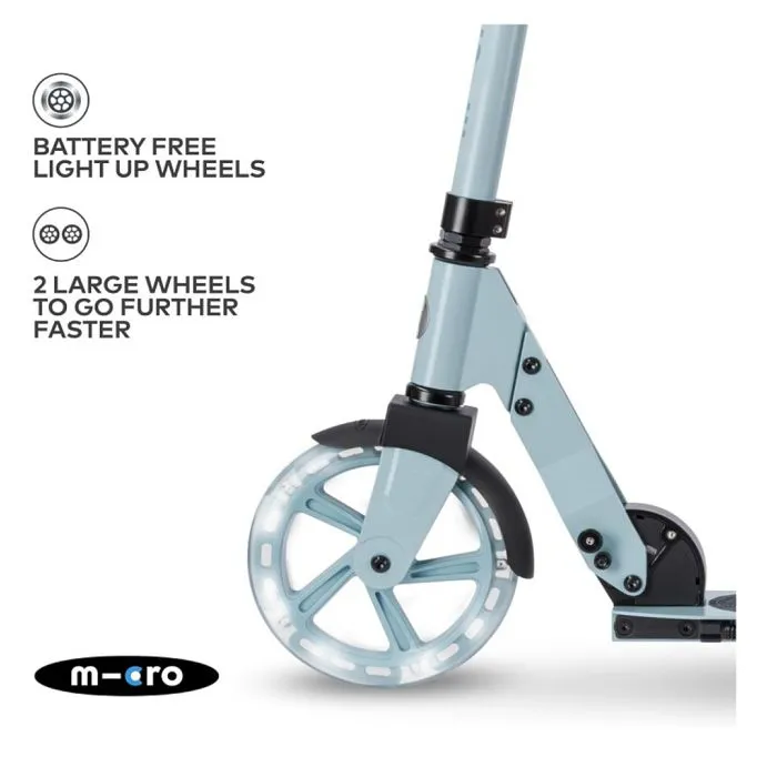 Trottinette enfant grandes roues - Micro - Cruiser LED - Bleu Glacier - Guidon ajustable - Roues 200 mm-2