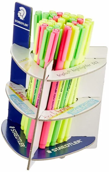 Feutres Staedtler - 362 CA30 - . Feutres fluorescents Triplus Textsurfer. Conteneur avec 30 marqueurs de couleurs assorties-0