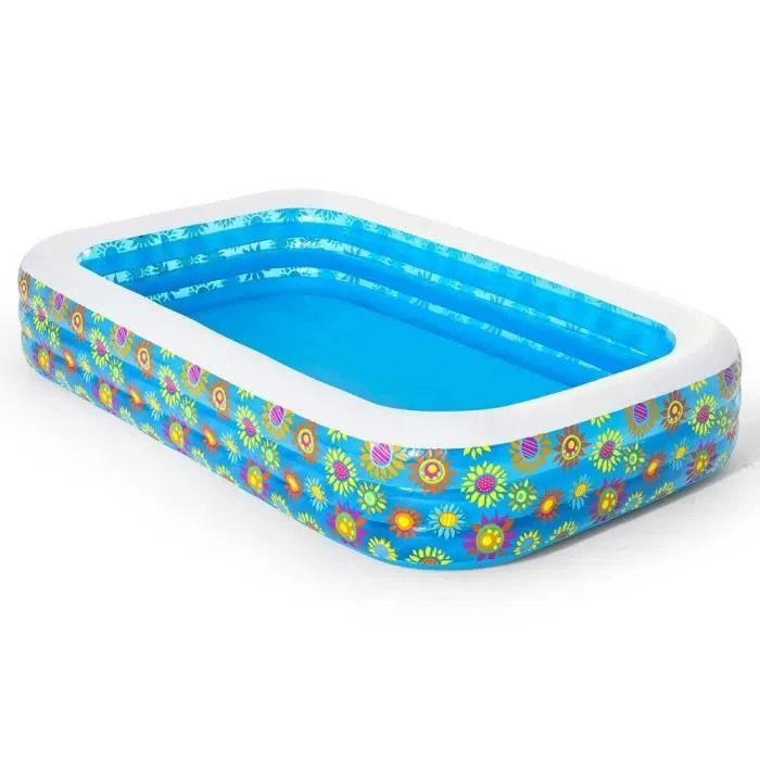 Piscine gonflable - Deluxe - Rectangulaire - 305cm x 183cm - Hauteur 56cm - Multicolore-0