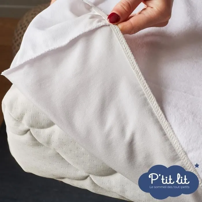 Protège Matelas Bébé Éponge 100% Coton 60x120 cm | Greenfirst® : Traitement Végétal contre les Acariens | Alèse Imperméable Blanc-3