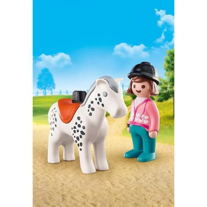PLAYMOBIL - 70404 - PLAYMOBIL 1.2.3 - Cavalière avec cheval-1