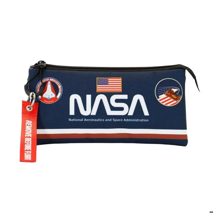 Trousse Triple FAN - NASA Infinity - Bleu - Taille Unique - Zippée - Mixte-1