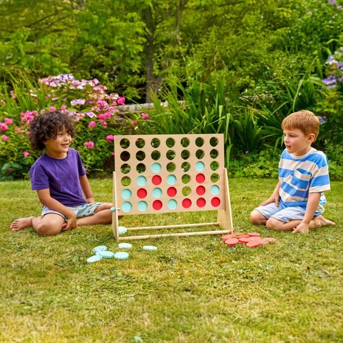 Jeu de société - Puissance 4 - Géant en Bois FSC® - 42 pions - Intérieur/Extérieur - 3 ans et plus-1