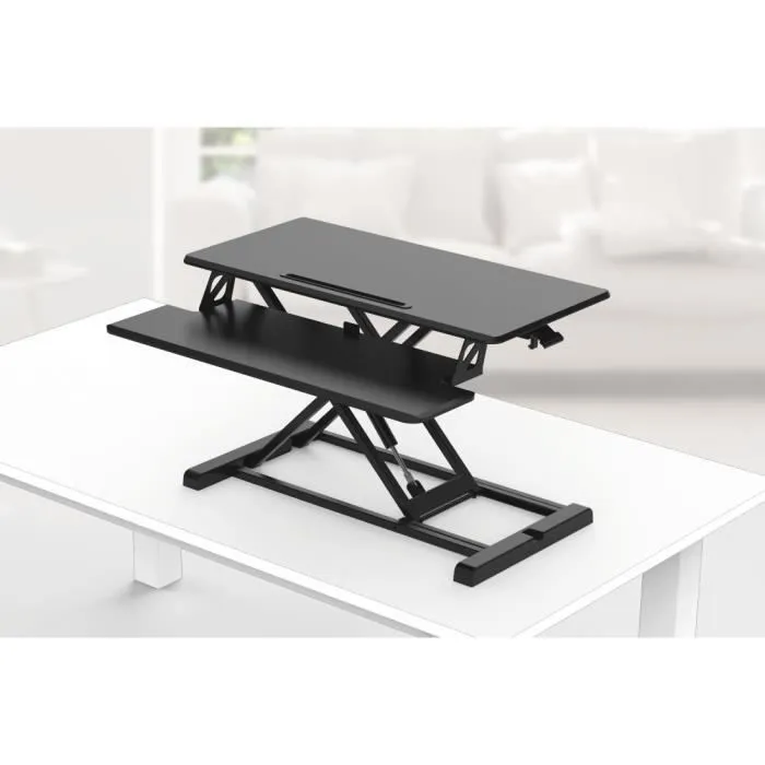 Réhausseur de bureau ajustable en hauteur - HAMA - 80 x 40 cm - Noir - Style industriel-loft-3
