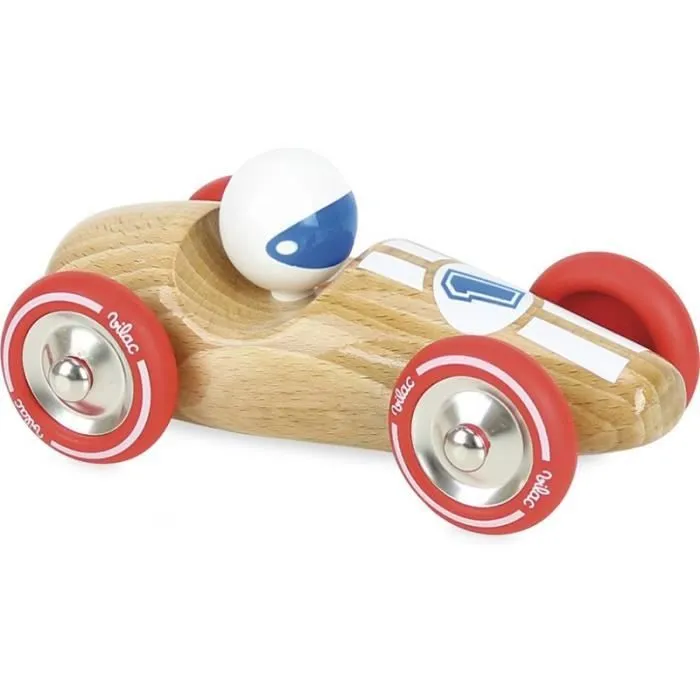 Vilac - Voiture de course GM bois naturel-0