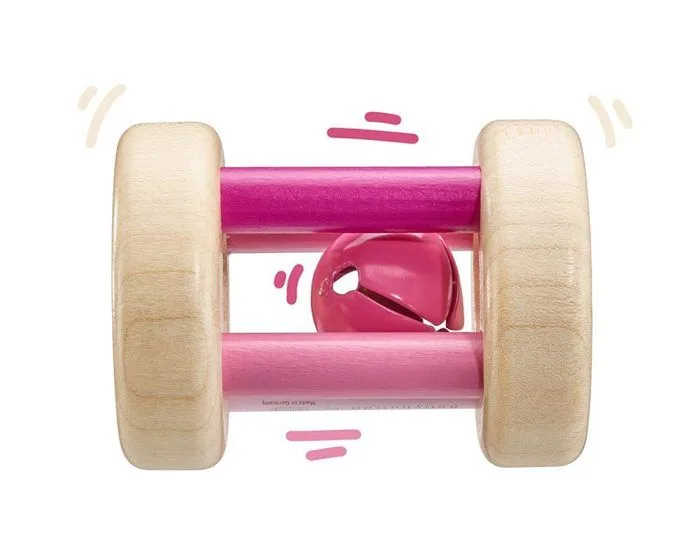 Selecta Spielzeug hochet filles 7 cm bois naturel/rose-1