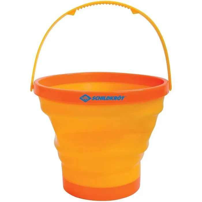 Seau de plage pliant Schildkröt-Funsports - Diamètre 20 cm - Volume de 2 litres - Orange et jaune-0