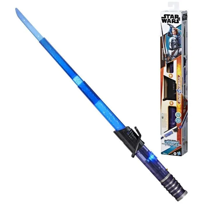 Sabre laser électronique Mandalorien Sabre noir, Star Wars Lightsaber Forge Kyber Core, jouets enfant, dès 4 ans-0