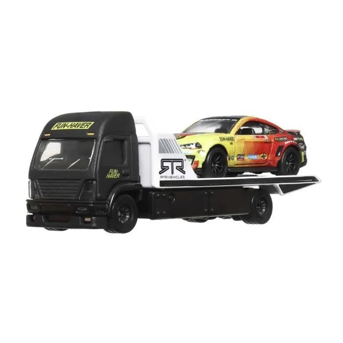 Hot Wheels - Véhicule et Transporteur (modèle aléatoire) - Camion / Petite voiture - Dès 3 ans FLF56-3