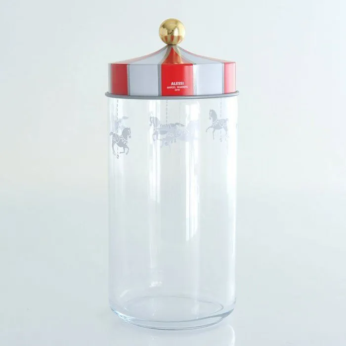 Alessi - MW30/150 - Circus Pot Hermetique en Verre Serigraphie avec Couvercle en Fer Blanc, 150 Cl-3