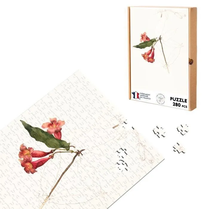 Puzzle Classique - FABULOUS - Fleurs Rouge Aquarelle Dessin - 280 Pièces - Adulte - Intérieur-0