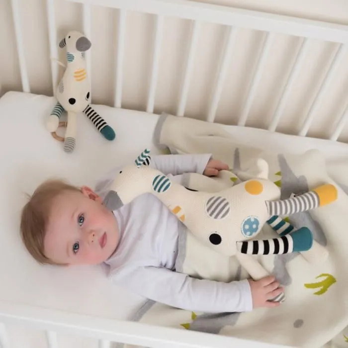 Peluche - SEVIRA KIDS - Girafe en tricot - Rose - Bébé - 38 cm x 19 cm-3