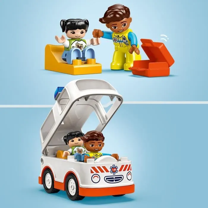 LEGO DUPLO 10447 L’ambulance et le chauffeur - Jouet interactif pour les enfants dès 2 ans-2