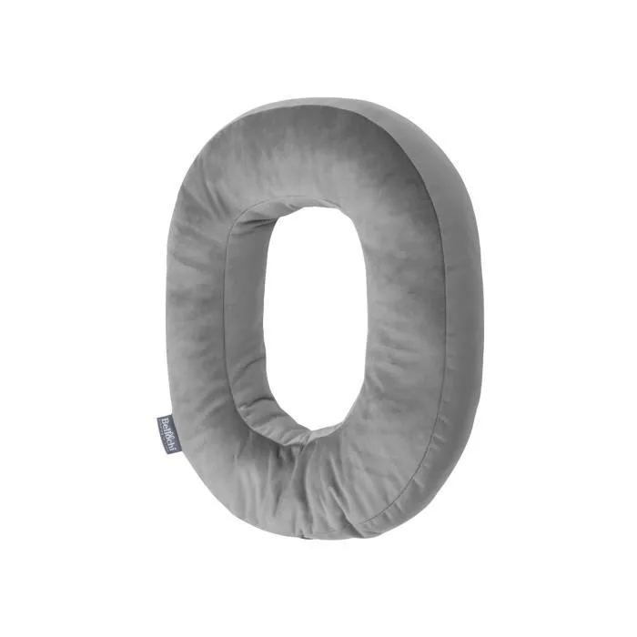 Bellochi Coussin Décoratif avec Rembourrage Hypoallergénique - Velours - Coussin Enfant en Forme de Lettre O - Graphite-0