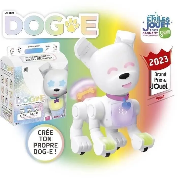 Robot chien interactif - LANSAY - DOG-E - Blanc - Pour enfant à partir de 6 ans - Batterie-1