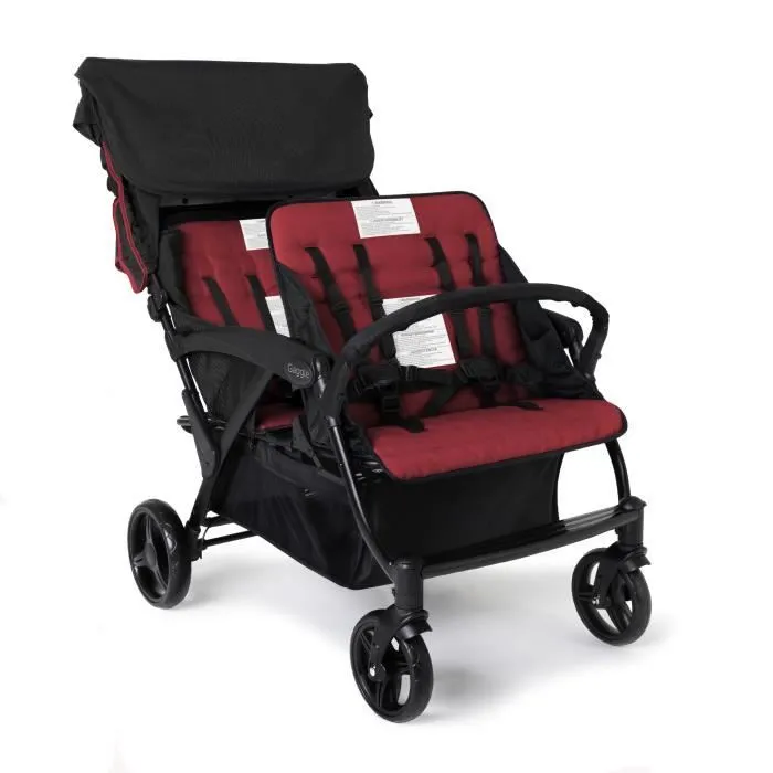 Poussette Quadruple - GAGGLE - Odyssey - 18 kg par enfant - 4 roues - Rouge-1