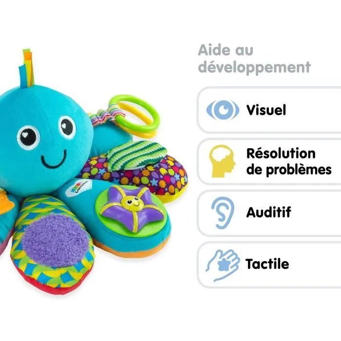 Pieuvre Multi-Activités - TOMY - Anneaux, Miroir, Anneau de dentition, Bruits rigolos et Pouët-pouët-1