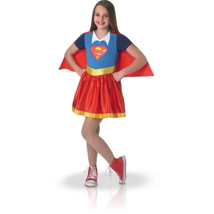 Déguisement Supergirl - RUBIES - DC Superhero Girls - Classique - Fille - 5 à 6 ans - Bleu, Jaune et Rouge-0