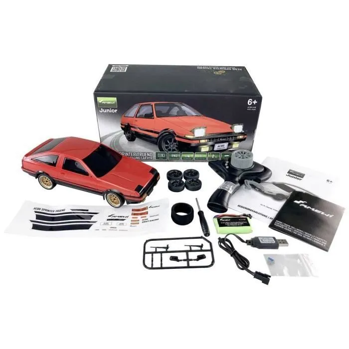 Voiture RC Amewi AE86 Sprinter Trueno Scale Drift rouge brushed 1:18 - Propulsion arrière - Adulte-1
