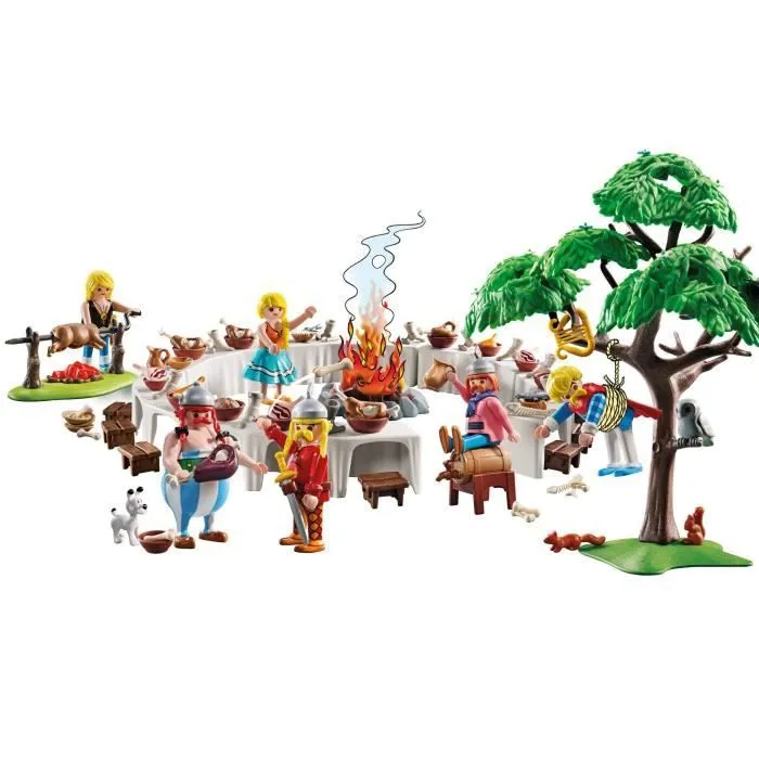 PLAYMOBIL 71827 Le banquet du village et personnage, Astérix, Personnages de la BD Astérix, 159 pièces, Dès 5 ans-2
