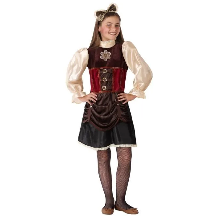 Déguisement Steampunk Marron pour Fille - ANGEL TOMAS, SA - 3 ans - Marchés et Fêtes Médiévales-0