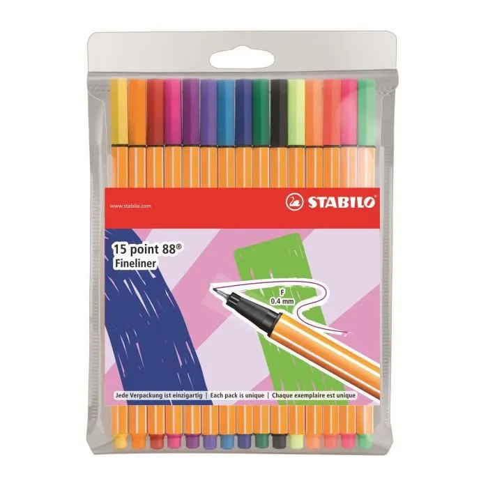 STABILO 15 stylos-feutres "Individual just like you" - Point 88-3