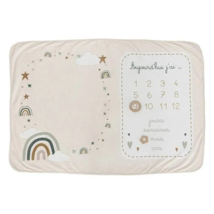 Couverture étape bébé Eloic beige 120x80cm - Atmosphera createur d'interieur - Beige-1