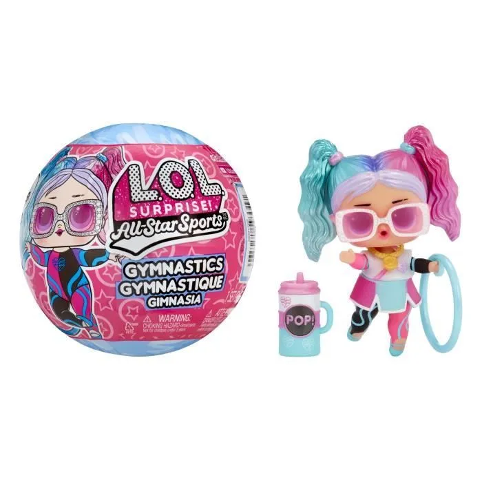 LOL Surprise All Star Sports - Gymnastique - Poupée 7,5cm -Boule se transforme en poutre - 8 Surprises - Dés 3 ans-0