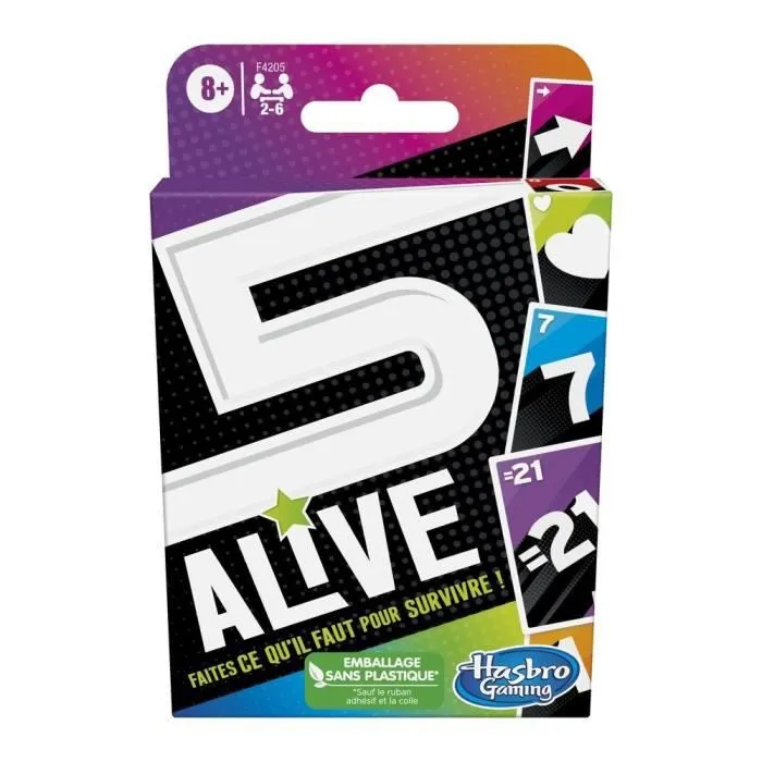 Jeu de cartes 5 Alive - HASBRO - Version délirante du 21 - Pour enfants à partir de 8 ans-0