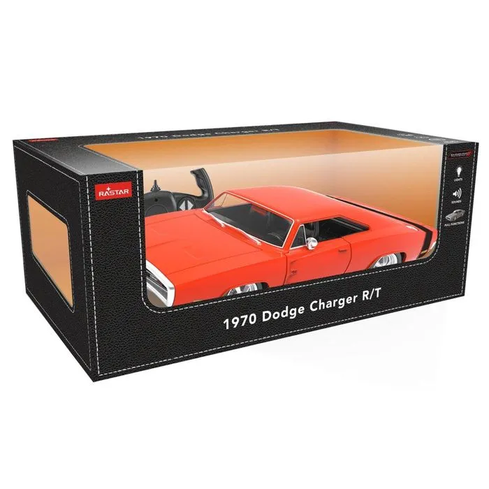 Voiture Dodge Charger R/T 1970 2,4GHz 1:16 - rouge - JAMARA - Pour enfant à partir de 4 ans-1