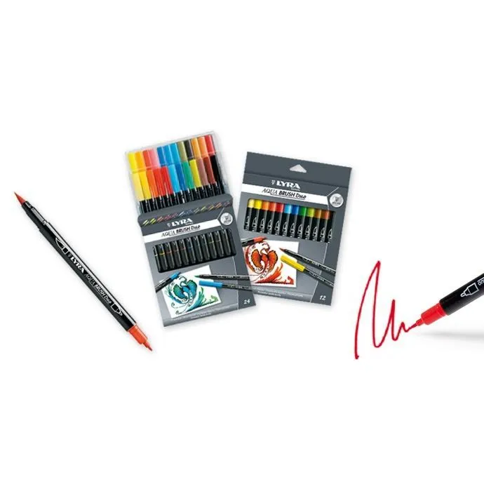 Stylo Feutre - LYRA - L6521240 - Aqua Brush Duo - 24 Couleurs - Pointe Fine-0