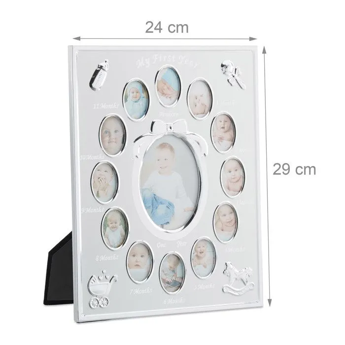 Coffret souvenirs Relaxdays - 1002424149 - Cadre pour photos bebe, aluminium, papier, 29 x 24 x 1 cm-3