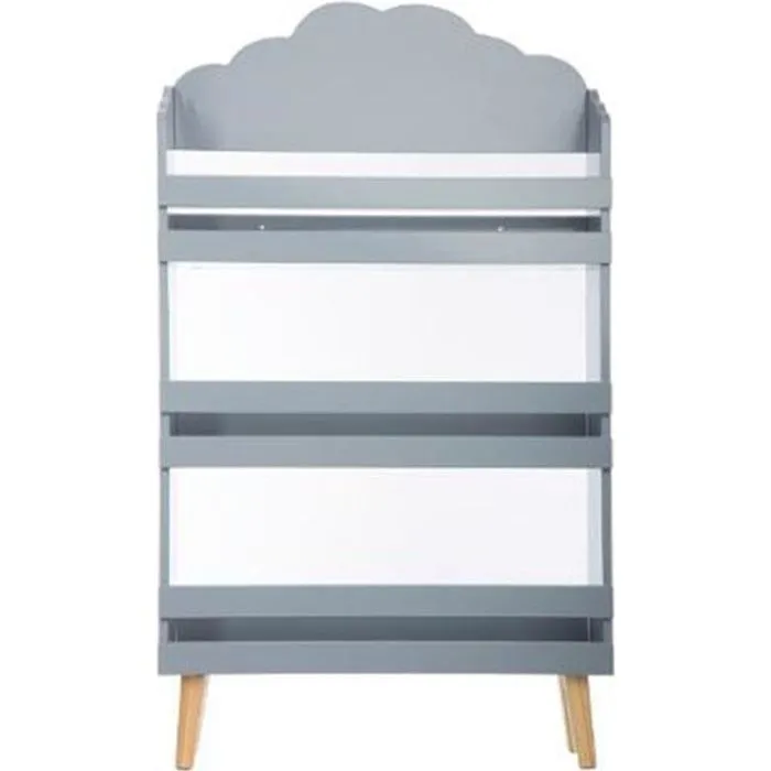 Bibliothèque enfant nuage gris - ATMOSPHERA FOR KIDS - Petite taille - 3 étagères douces-0