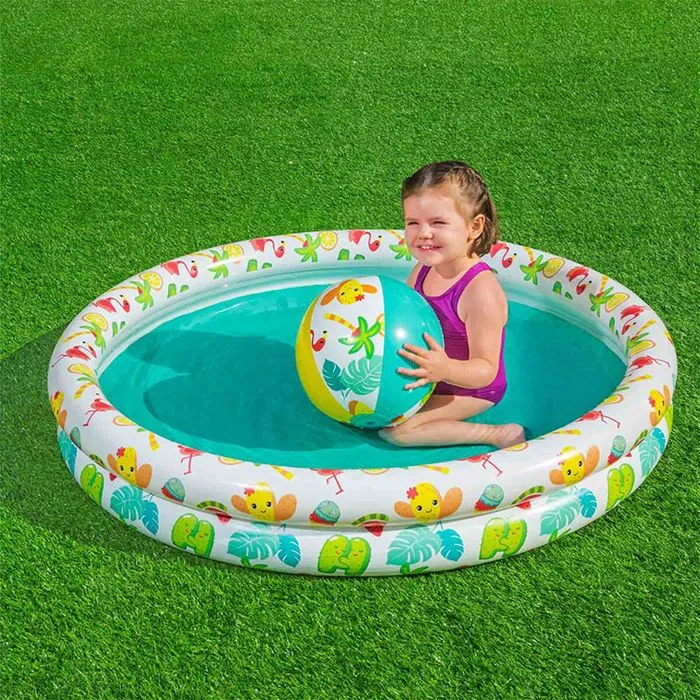 Bestway Piscine Gonflable Enfant 2 Anneaux Ensemble 122x20 cm +2 Ans Jardin 51124-2