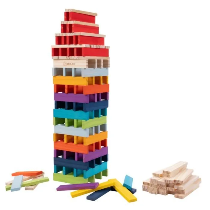 Planchettes de construction en bois - Dorjee - DT26012 - A partir de 3 ans - Couleurs vives-1