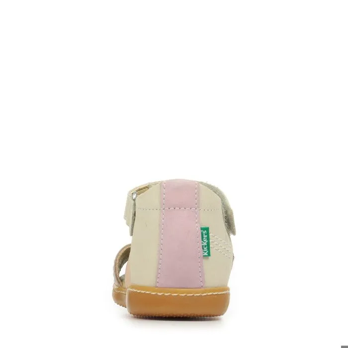 Sandales - KICKERS - Kick Bazar - Beige - Cuir - Fermeture Scratch-4