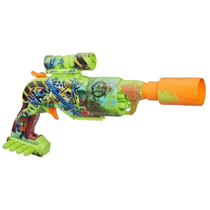 Nerf Zombie Driller, Blaster à fléchettes, cylindre rotatif, Dès 8 ans-1